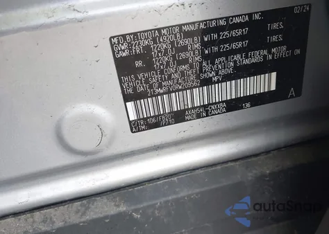 2024 Toyota Rav4 Hybrid Le z USA, uszkodzony, nr VIN 2T3MWRFV0RW209562